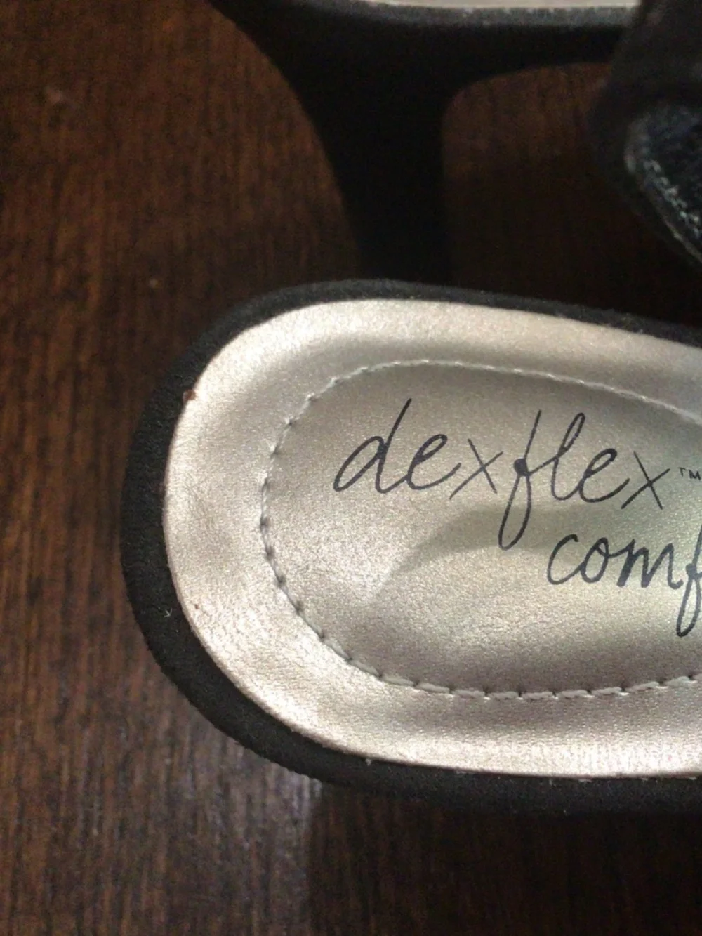 Dexflex Comfort open toe  ankle strap heels. Size 6W